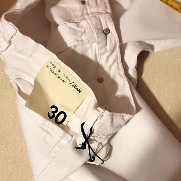 NWT Rag & Bone High Rise Skinny Jean in White - Picture 10 of 11
